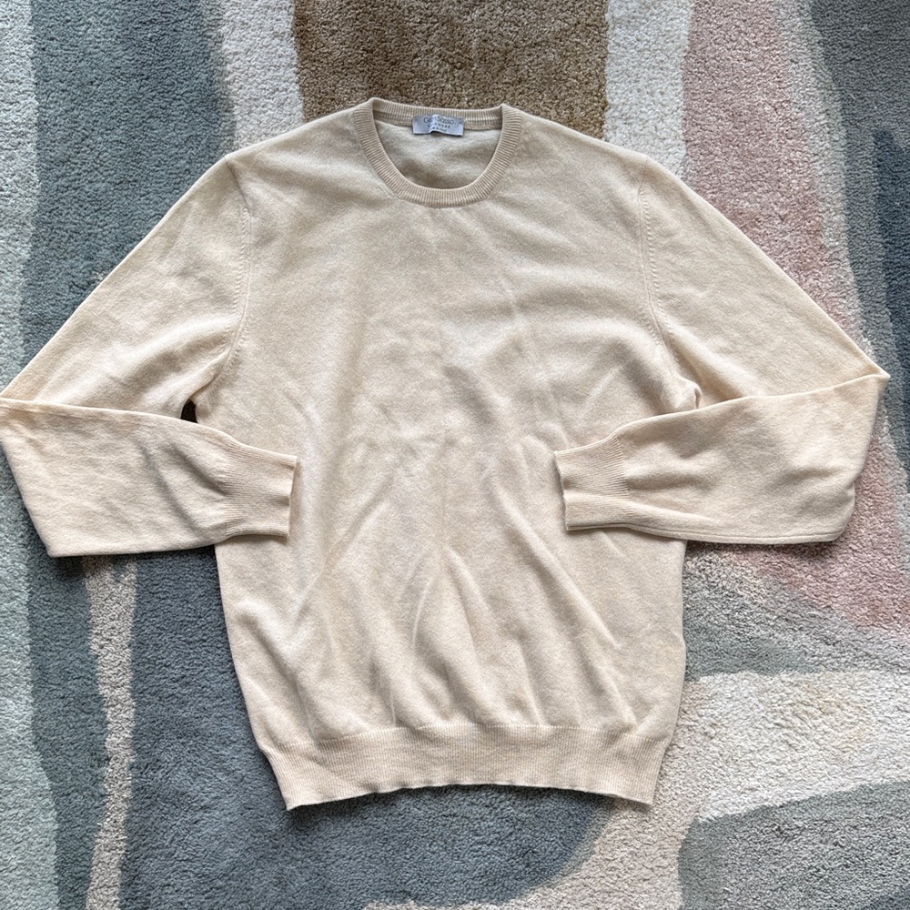 Gran Sasso Men's Beige Crewneck Sweater